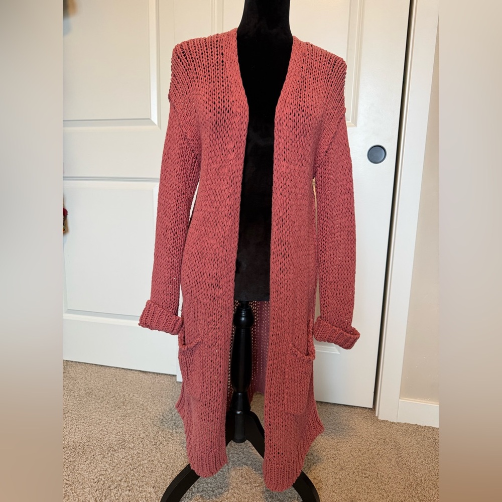 Free People Open-Front Cardigan - Rose